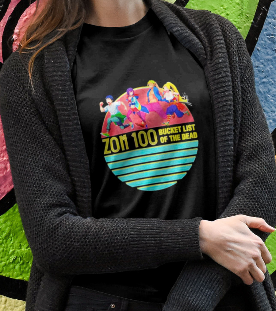 Zom 100 Bucket List Of The Dead Vintage Retro Character Circle Shirt
